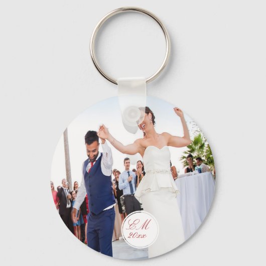 Porte-clés Photo Élégant Monogramme De Mariage (Recto)