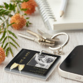 Porte-clés Photo élégante, Champagne Mariage (Devant Droit)