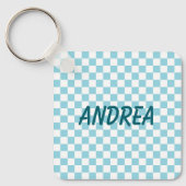 Porte-clés Photo en damier bleu œuf de Robin (Recto)