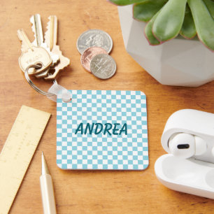 Porte-clés Photo en damier bleu œuf de Robin