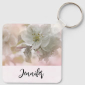 Porte-clés Photo en fleurs de pomme blanche (Dos)