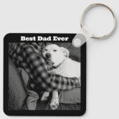 Porte-clés Photo en noir et blanc de chien en train de frappe (Dos)