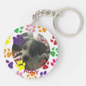 Porte-clés Photo et nom personnalisé de l'animal de compagnie (Dos)