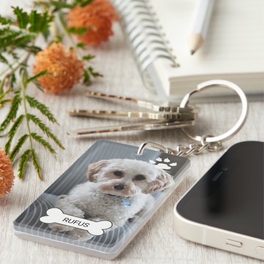 Porte-clés Photo Et Nom Personnalisés (Devant droit)