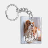 Porte-clés Photo et nom personnalisés de l'animal (Devant gauche)