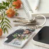 Porte-clés Photo et texte personnalisés (Devant droit)