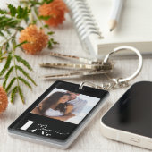 Porte-clés Photo et texte personnalisés (Devant droit)