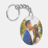 Porte-clés Photo et texte personnalisés simples (Devant gauche)