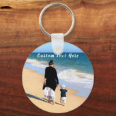 Porte-clés Photo et texte personnalisés - Votre propre design (Recto)