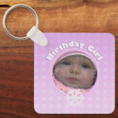 Porte-clés Photo Fille d'anniversaire Hiver Onederland (Recto)