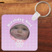 Porte-clés Photo Fille d'anniversaire Hiver Onederland (Verso)