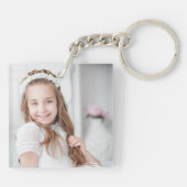 Porte-clés Photo fille Dusty rose première communion (Dos)