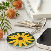 Porte-clés Photo Jaune Daisy  (Devant Droit)