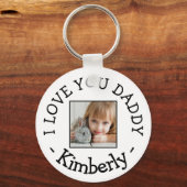 Porte-clés Photo 'JE T'AIME PAPA' (Recto)