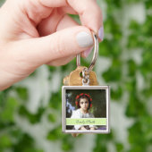 Porte-clés photo joli, vert citron (main)