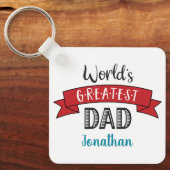 Porte-clés Photo Le plus grand papa typographie du monde Nom (Recto)