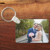 Porte-clés Photo Mariage de script simple et élégant (Verso)