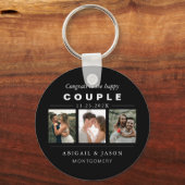 Porte-clés Photo Mariage noir blanc Collage Happy Couple (Recto)