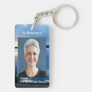Porte-clés Photo mémorial chrétien Lac Lever de soleil Nature