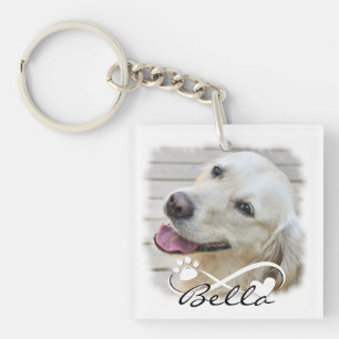 Porte-clés Photo Mémorial du chien Paw Heart Infinity Keepsak