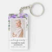 Porte-clés Photo Mémorial En Mémoire Amoureuse Florale Violet (Dos)