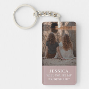 Porte-clés Photo Minimaliste Dusty Pink Bridesmaid Propositio