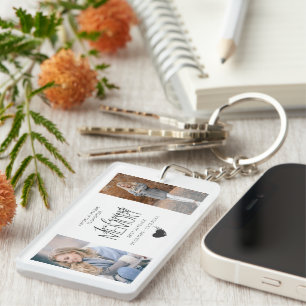 Porte-clés Photo Moderne 2 En Mémoire Amoureuse Hommage