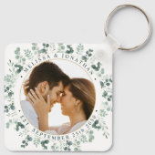 Porte-clés Photo moderne personnalisée Eucalyptus Mariage ver (Dos)