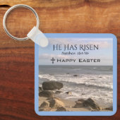 Porte-clés Photo Ocean Avec Écriture Résurrection Pâques (Recto)