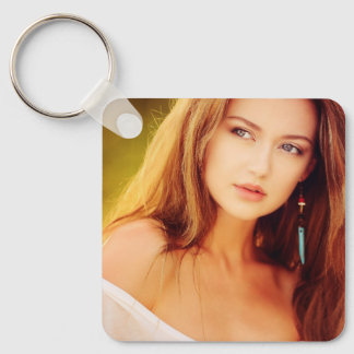 Porte-clés PHOTO PERSONNALISÉ avec DOS VIOLET RAIS