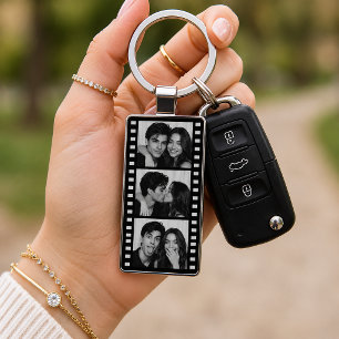 Porte-clés photo personnalisé en bande de film pou