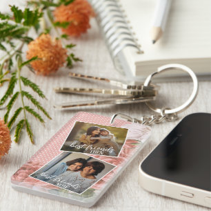 Porte-clés Photo personnalisé Meilleurs amis alors et mainten