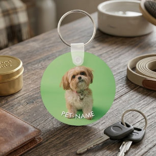 Porte-clés Photo personnalisée 2 avec votre chien 2 nom sur l