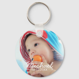 Porte-clés Photo personnalisée avec nom et date