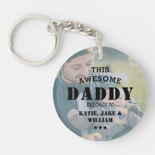 Porte-clés Photo personnalisée Cette super DADDY appartient 