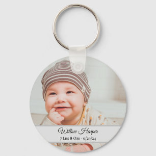 Porte-clés Photo personnalisée Cute Naissance Baby Keepsaké