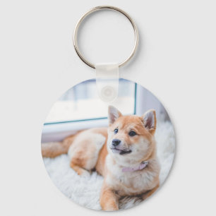 Porte-clés Photo personnalisée de l'animal de compagnie 2 côt