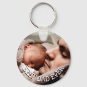 Porte-clés Photo personnalisée de meilleur père (Recto)