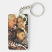 Porte-clés Photo personnalisée du script bienheureux (Dos)