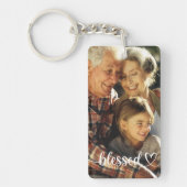 Porte-clés Photo personnalisée du script bienheureux (Devant)