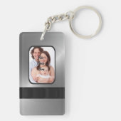 Porte-clés Photo personnalisée en gris argent (Dos)