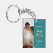 Porte-clés Photo Personnalisée Enregistrer Le Mariage Date (Devant gauche)