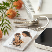 Porte-clés Photo personnalisée et maman du texte (Devant droit)