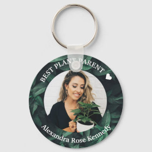 Porte-clés Photo personnalisée et nom meilleur Plante Parent 