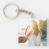 Porte-clés Photo personnalisée et texte de script (Devant)