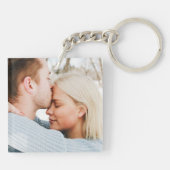 Porte-clés Photo personnalisée et texte de script (Dos)