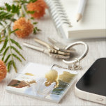 Porte-clés Photo personnalisée et texte de script<br><div class="desc">Créez votre propre porte - clé photo et texte blanc avec ce modèle porte - clé élégant,  moderne et simple. Ajoutez simplement vos photos et texte. Faites votre propre photo collage gardien parfait comme cadeaux personnalisés pour montrer votre amour.</div>