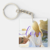 Porte-clés Photo personnalisée et texte de script (Devant)