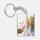 Porte-clés Photo personnalisée et texte de script (Devant gauche)