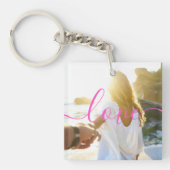 Porte-clés Photo personnalisée et texte de script (Devant)